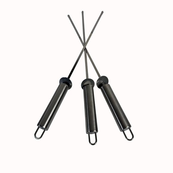 Stainless Steel Rotating BBQ Skewers Grill Tool Kabob Loop Set Of 3 Tailgate - Picture 14 of 14